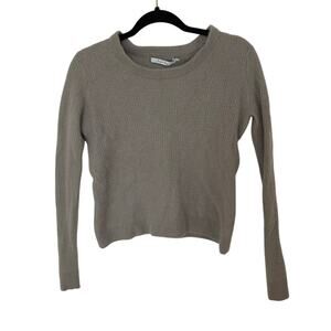 harper lane grey waffle weave cashmere sweater size S